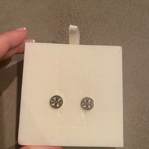 Tory Burch Logo Circle Stud Earrings